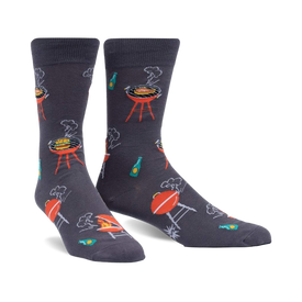 the steaks are high food & drink themed mens grey novelty crew socks
