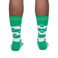 Rear view of the Lucky You socks on a model's legs, highlighting the full design from behind.