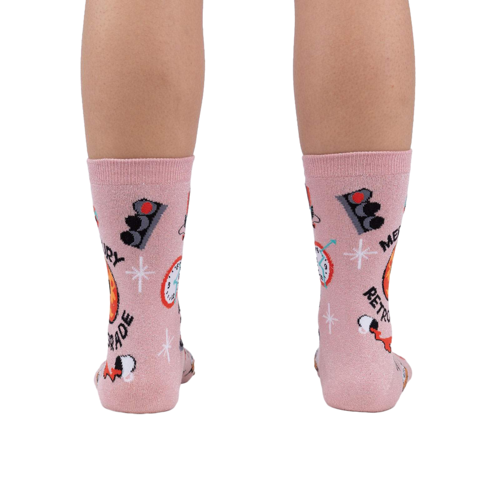 Rear view of the socks, showcasing the full design on both socks.