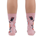 Rear view of the socks, showcasing the full design on both socks.