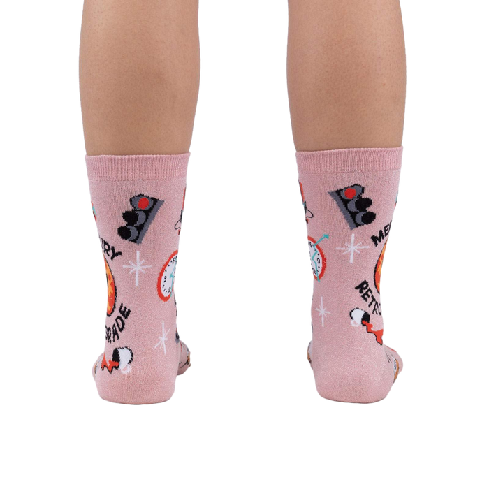 Rear view of the socks, showcasing the full design on both socks.