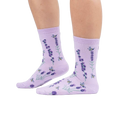 Lifestyle shot showing the socks on a person's legs against a white background.