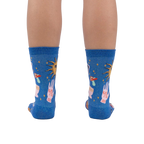 Back view of the 'It's In The Cards Shimmer' socks, highlighting the full design on the back of the socks.