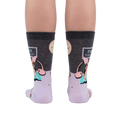 Rear view of the socks, showcasing the design on the back of both socks.