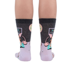 Rear view of the socks, showcasing the design on the back of both socks.