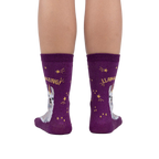 Back view of the Llama Shimmer socks, showcasing the design on both socks.