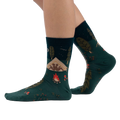 Lifestyle shot of 'Off The Grid' socks on a person's feet, showcasing the socks' design and fit.