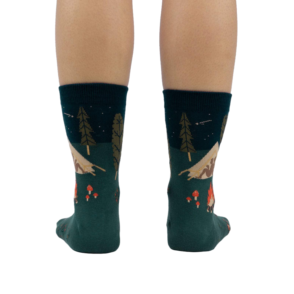 Back view of 'Off The Grid' socks, highlighting the design details from the rear.