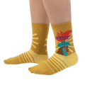 Lifestyle shot showing the socks on a person's feet, showcasing fit and style.