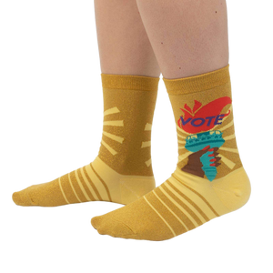 Lifestyle shot showing the socks on a person's feet, showcasing fit and style.