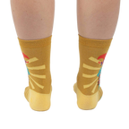 Rear view of the socks showing the full design on both socks.
