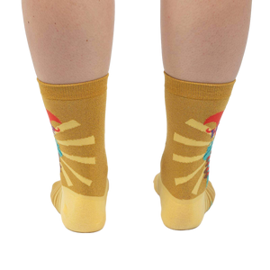 Rear view of the socks showing the full design on both socks.