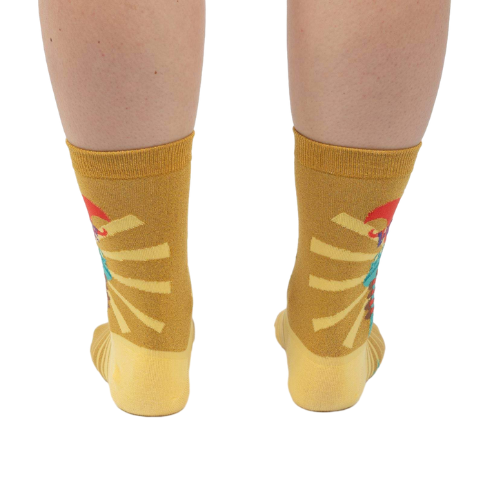 Rear view of the socks showing the full design on both socks.