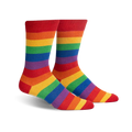 Close-up studio shot of the rainbow shimmer crew socks, emphasizing the vibrant colors and shimmery effect.
