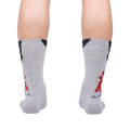 Rear view of the 'Moon Walk in the Morning' socks on a person's legs, showcasing the back design.