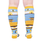 Rear view of the socks showing the full design detail on the back of the legs.