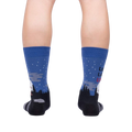 Back view of 'Live, Laugh, Lurk' socks on a model's legs, showing the full design from behind.