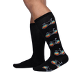 Pedal Power socks shown on a model's legs, showcasing the fit and design on the lower leg.
