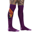 The Monarch knee-high socks shown on a model's legs, showcasing the fit and overall look.