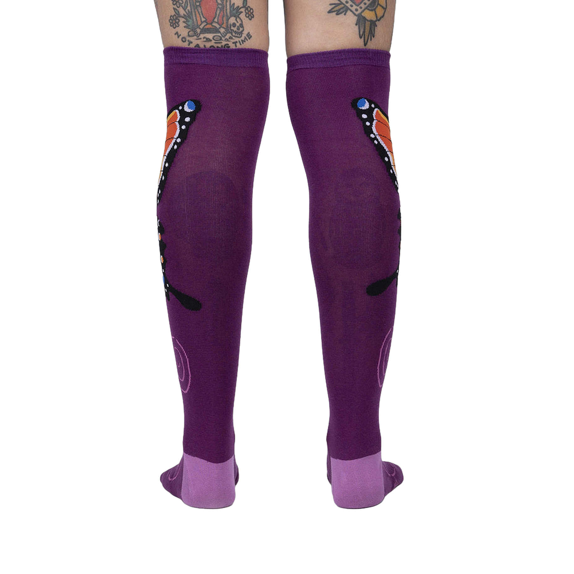 Back view of The Monarch socks, highlighting the design placement and overall sock shape.
