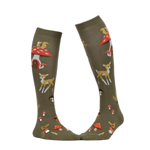 Lifestyle shot showing the socks on a person's legs, showcasing how they look when worn.