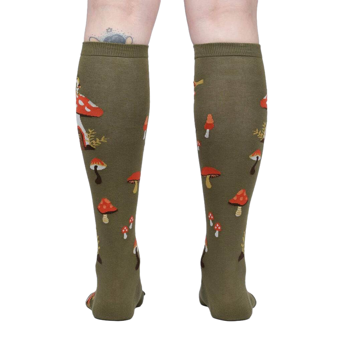 Rear view of the socks, highlighting the design on the back of the legs.