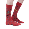Lifestyle photo: Person wearing the 'Nailed It' socks, showcasing fit and style.