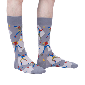 Lifestyle shot of a person's legs wearing the Sock Climbing socks, showing how they look on feet.
