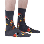Lifestyle shot showing the socks on a person's legs, showcasing the fit and design in a natural setting.