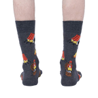Rear view of the socks, clearly showing the design on the back of the socks.