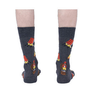 Rear view of the socks, clearly showing the design on the back of the socks.