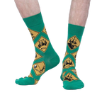 Lifestyle shot of a person wearing the Golf Xing socks, showcasing their fit and style.