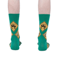 Back view of the Golf Xing socks, highlighting the design's full coverage on the back of the socks.