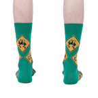 Back view of the Golf Xing socks, highlighting the design's full coverage on the back of the socks.