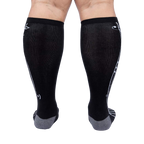 Rear view of the 'Music Is My Forte' knee-high socks, showcasing the design from the back.