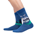 Lifestyle shot showing the 'RV There Yet?' socks on a person's feet. The socks are the main focus of the image.