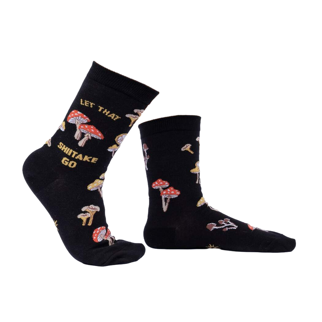 Lifestyle shot showing the socks on a person's feet, showcasing the fit and style.
