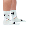 Lifestyle shot of a person wearing the 'You Can Count on Me' socks, showcasing the fit and design on a leg.
