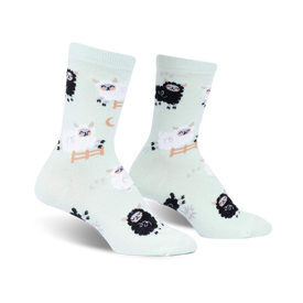 you can count on me sheep themed womens white novelty crew socks