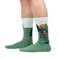 Lifestyle shot of a person wearing a pair of 'That's Shady' socks, showcasing the fit and design on the leg.