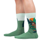 Lifestyle shot of a person wearing a pair of 'That's Shady' socks, showcasing the fit and design on the leg.