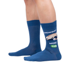 Lifestyle photo showing the socks on a person's legs, showcasing how they look when worn.