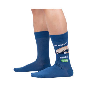 Lifestyle photo showing the socks on a person's legs, showcasing how they look when worn.