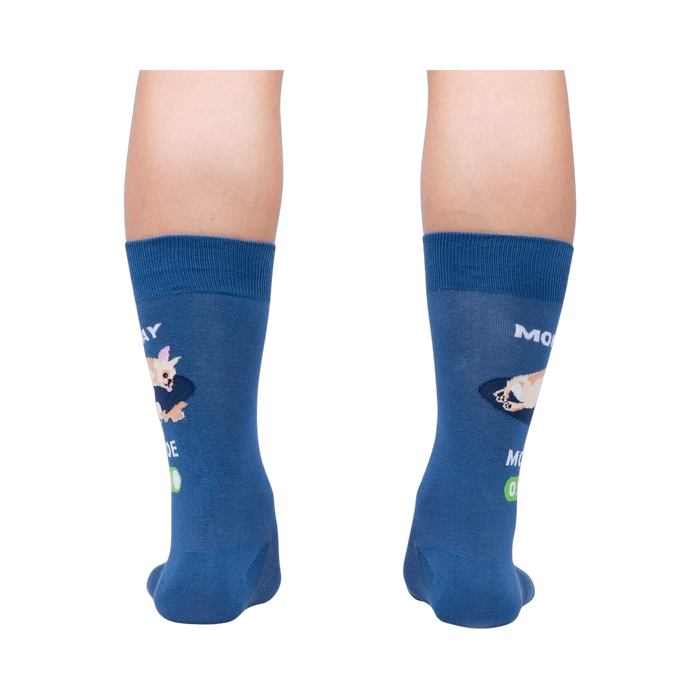 Rear view of the socks, showing the design on the back of each sock.