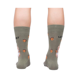 Rear view of the 'Let's Get Nuts' socks, showcasing the design on the back of the socks.