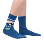 Lifestyle shot showing the socks on a person's feet, showcasing the fit and style.