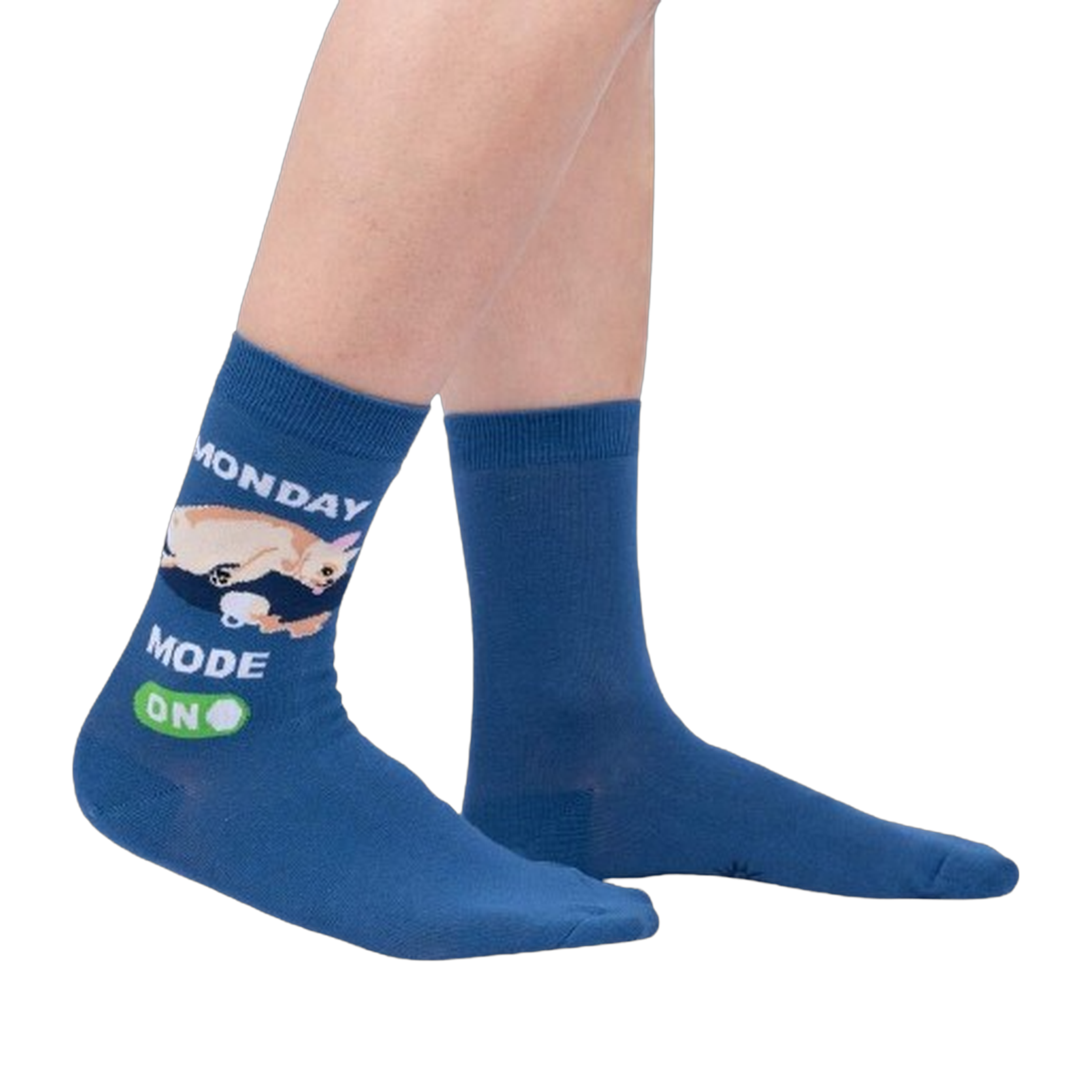 Lifestyle shot showing the socks on a person's feet, showcasing the fit and style.