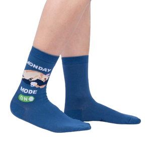 Lifestyle shot showing the socks on a person's feet, showcasing the fit and style.