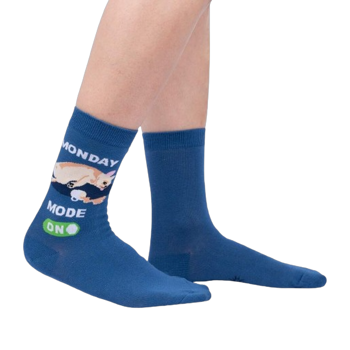 Lifestyle shot showing the socks on a person's feet, showcasing the fit and style.