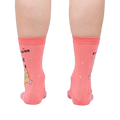 Back view of the socks showing the design on the back of the heel.